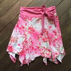 Butterfly and Flower Floral Stretchy Waist Skirt